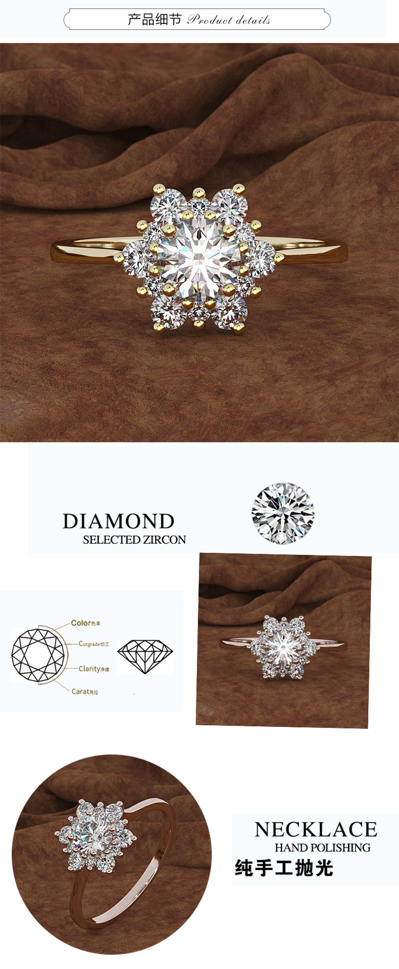14K Yellow Gold 1.5 Carats Diamond Ring for Women Luxury Engagement Bizuteria Anillos Gemstone 14K Gold and Diamond Wedding Ring