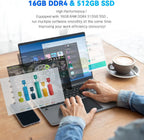 15.6 Inch Laptop Windows 11 Notebook 16G RAM 512GB SSD Quad-Core Intel Celeron N5095 Processors 1080P IPS FHD Laptop Computer