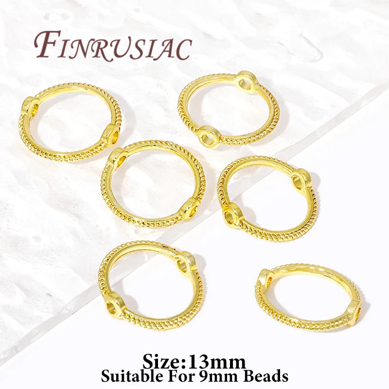 Multi Types 14K/18K Gold Plated Round Bead Frame,Brass Metal Circle Frame Connectors Spacers Beads,DIY Beading Jewelry Making