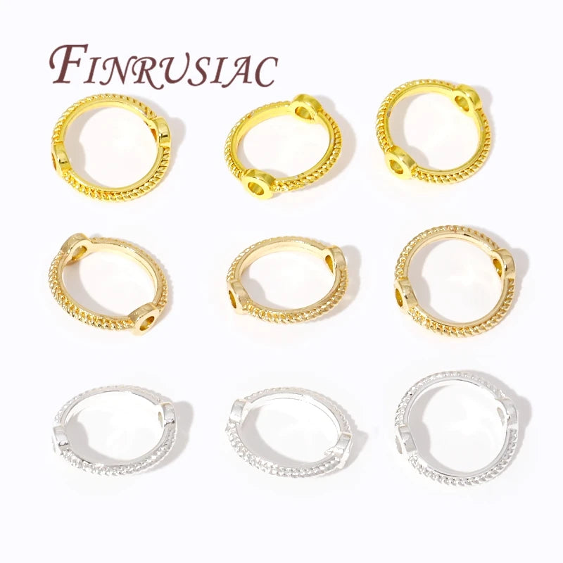 Multi Types 14K/18K Gold Plated Round Bead Frame,Brass Metal Circle Frame Connectors Spacers Beads,DIY Beading Jewelry Making