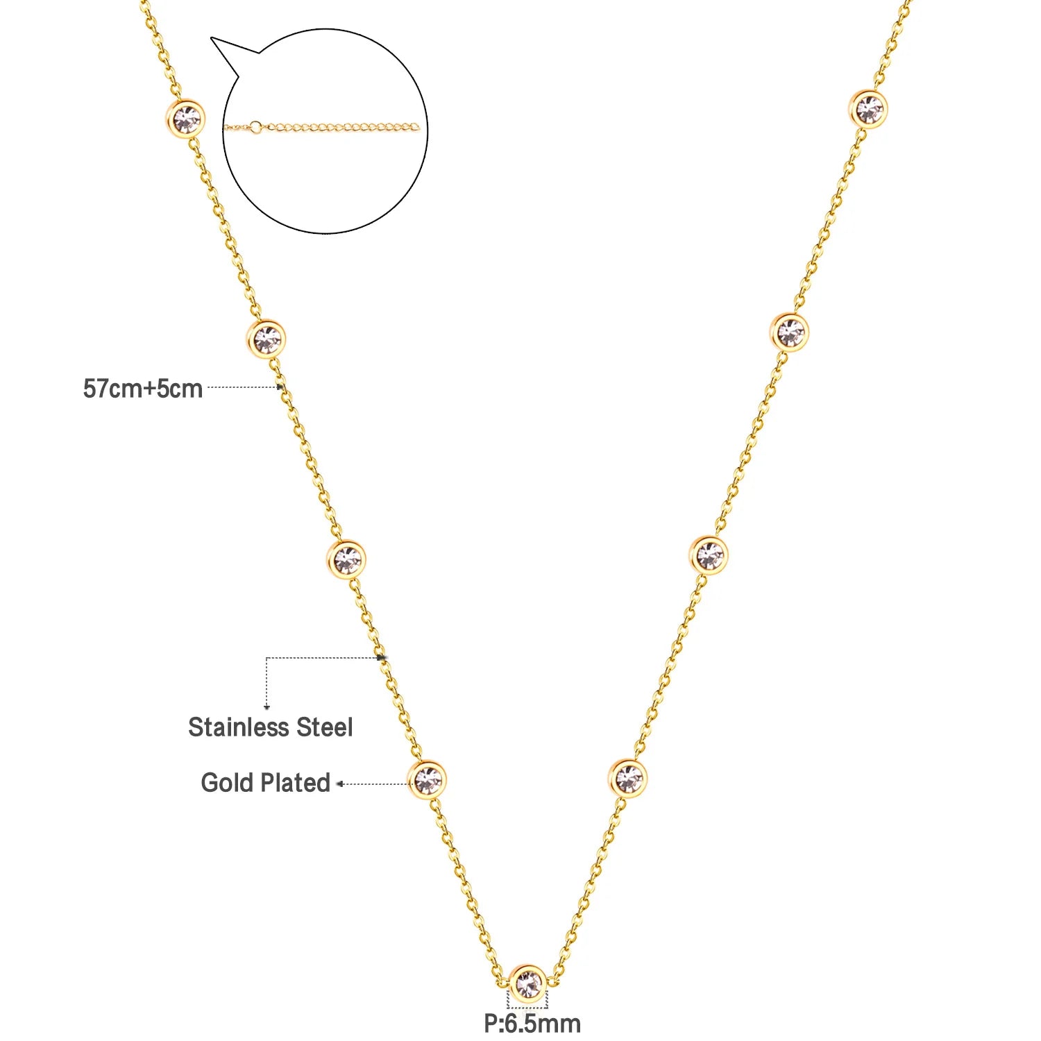 LUXUKISSKIDS Trendy Korean 5 Stars Charms Clavicle Choker Steel Fairy Woman Eight-Pointed Star with Shiny Zirconia Neck Collier