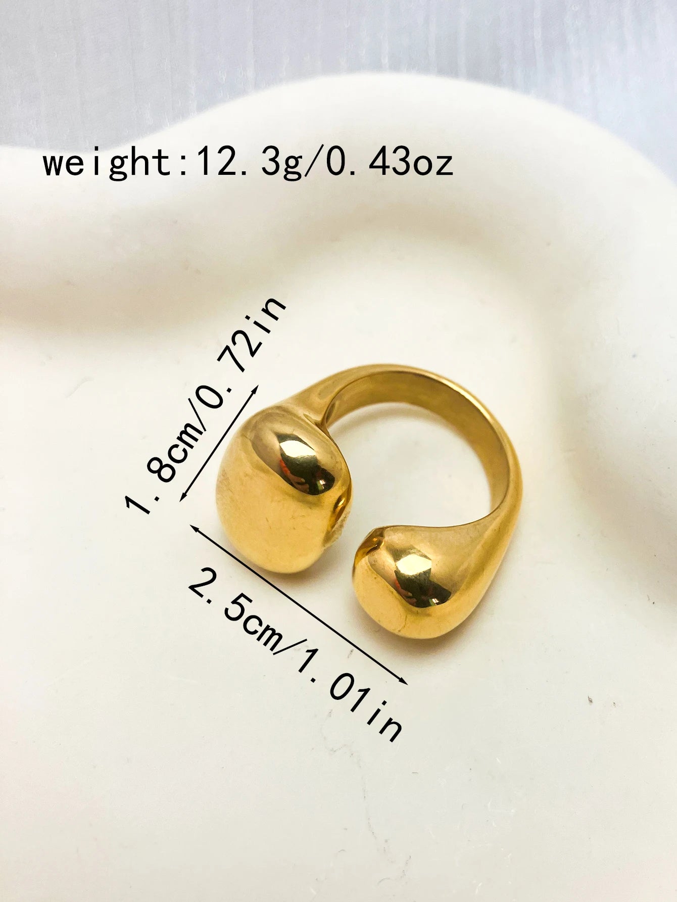 Stainless steel 18k gold-plated ring simple palace style casting jewelry metal gold fashion finger jewelry
