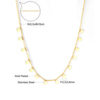 LUXUKISSKIDS Trendy Korean 5 Stars Charms Clavicle Choker Steel Fairy Woman Eight-Pointed Star with Shiny Zirconia Neck Collier