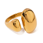 Stainless steel 18k gold-plated ring simple palace style casting jewelry metal gold fashion finger jewelry