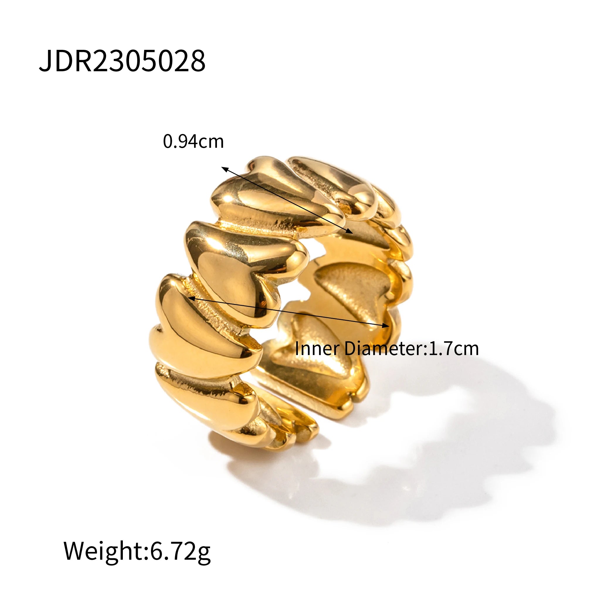 Uworld 5PCS Textured Earrings Heart-Shaped Linear Stacked Rings Gold Color Clothing Matching Jewelry As A Gift For Her ﻿
