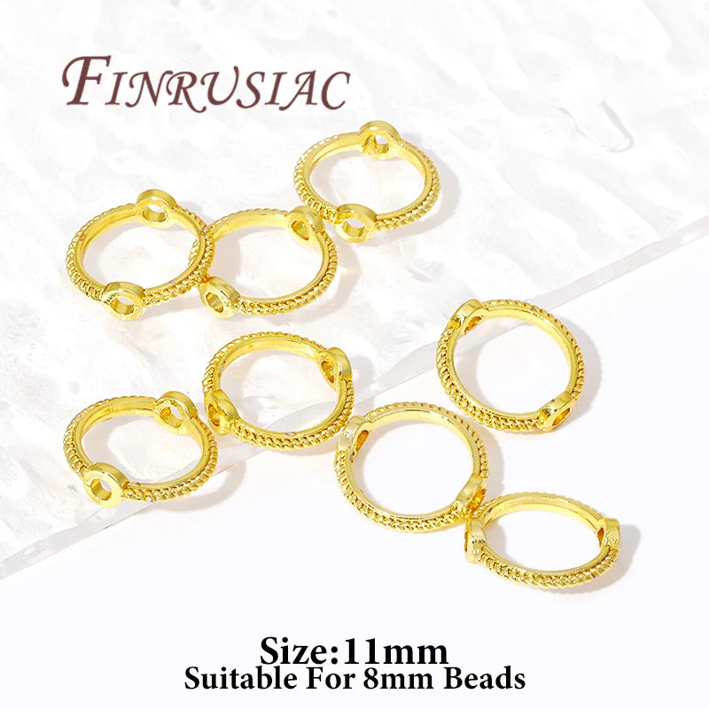 Multi Types 14K/18K Gold Plated Round Bead Frame,Brass Metal Circle Frame Connectors Spacers Beads,DIY Beading Jewelry Making