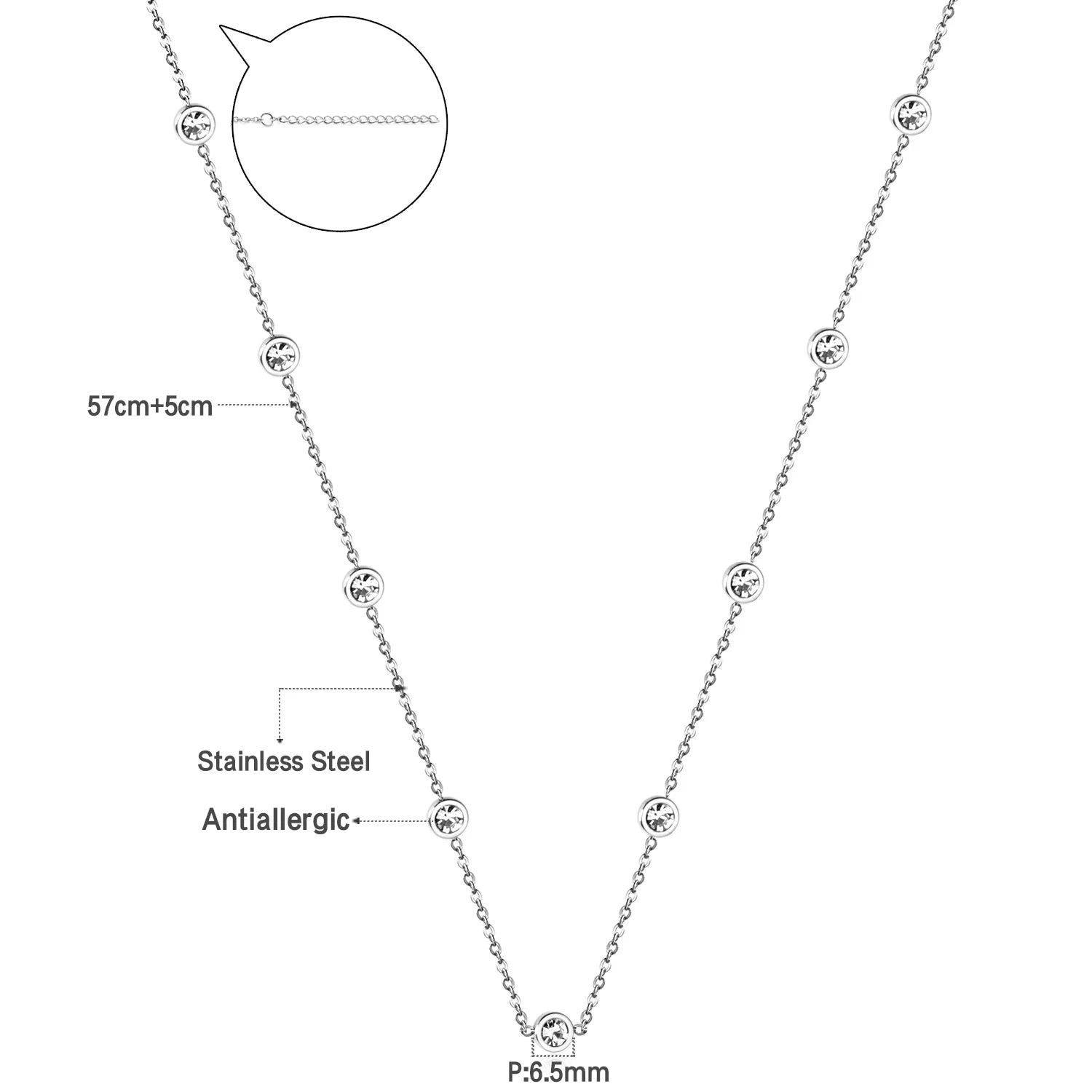 LUXUKISSKIDS Trendy Korean 5 Stars Charms Clavicle Choker Steel Fairy Woman Eight-Pointed Star with Shiny Zirconia Neck Collier