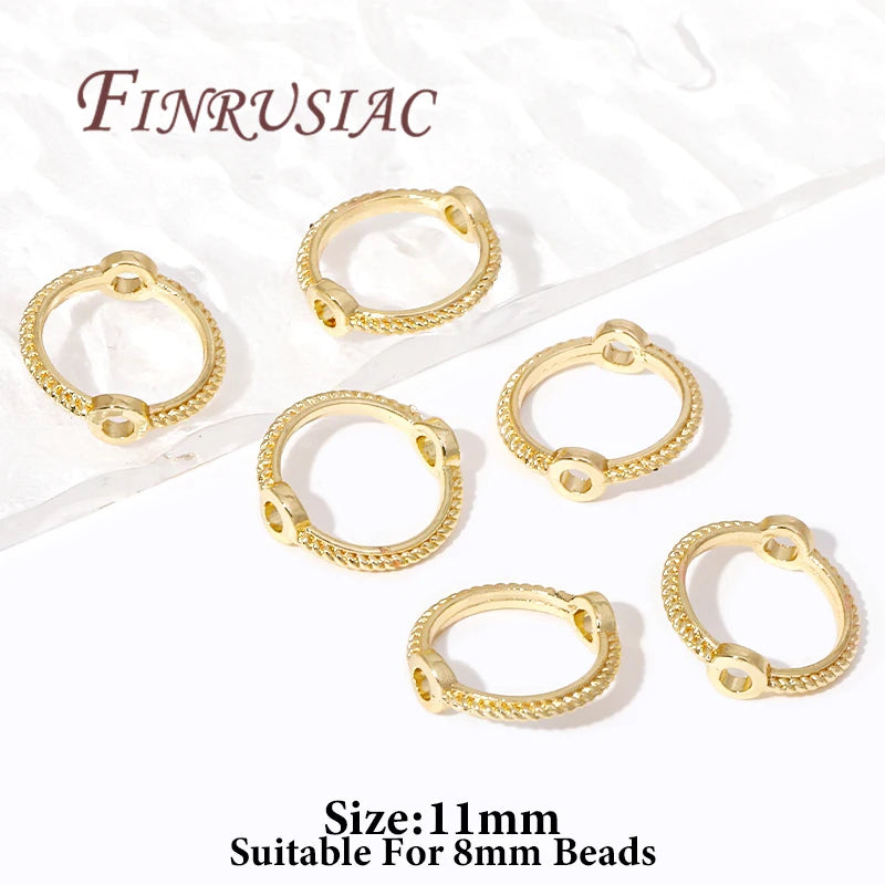 Multi Types 14K/18K Gold Plated Round Bead Frame,Brass Metal Circle Frame Connectors Spacers Beads,DIY Beading Jewelry Making