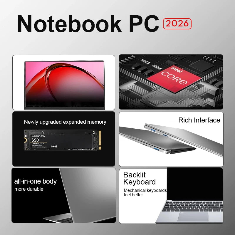 15.6“ Gaming Laptop Computer Wins 11 Intel Core i9 8950HK i3 6100 16GB RAM 1TB SSD Fingerprint Unlock Notebook Laptop Backlight