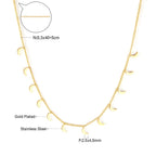 LUXUKISSKIDS Trendy Korean 5 Stars Charms Clavicle Choker Steel Fairy Woman Eight-Pointed Star with Shiny Zirconia Neck Collier