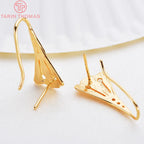 (1941) 20MM 24K Gold Color Plated Carved Earring Hook Jewerly Making Diy Jewelry Findings Accessories