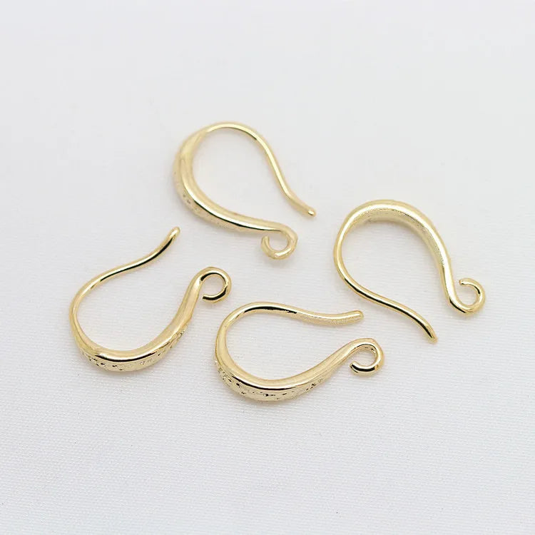 (1941) 20MM 24K Gold Color Plated Carved Earring Hook Jewerly Making Diy Jewelry Findings Accessories