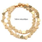 Natural Matte KC Gold Plated Hematite Stone Irregular Gravel Loose Spacer Beads for Jewelry Making DIY Beaded Bracelet 15''