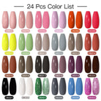 Mtssii 20/40/60Pcs Nail Gel Polish Set Kit Nude Pink Glitter Nail Art UV Gel Manicure Set Vernis Semi Permanent Base Top Coat
