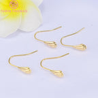 (1941) 20MM 24K Gold Color Plated Carved Earring Hook Jewerly Making Diy Jewelry Findings Accessories