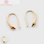 (1941) 20MM 24K Gold Color Plated Carved Earring Hook Jewerly Making Diy Jewelry Findings Accessories