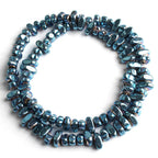 Natural Matte KC Gold Plated Hematite Stone Irregular Gravel Loose Spacer Beads for Jewelry Making DIY Beaded Bracelet 15''