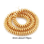 Natural Matte KC Gold Plated Hematite Stone Irregular Gravel Loose Spacer Beads for Jewelry Making DIY Beaded Bracelet 15''