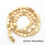 Natural Matte KC Gold Plated Hematite Stone Irregular Gravel Loose Spacer Beads for Jewelry Making DIY Beaded Bracelet 15''