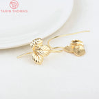 (1941) 20MM 24K Gold Color Plated Carved Earring Hook Jewerly Making Diy Jewelry Findings Accessories