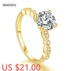 Soild 14k Gold Yellow Color Diamond Rings for Women Fine Wedding Bands Gemstone Engagement Jewelry Luxury Cocktail Gold Rings