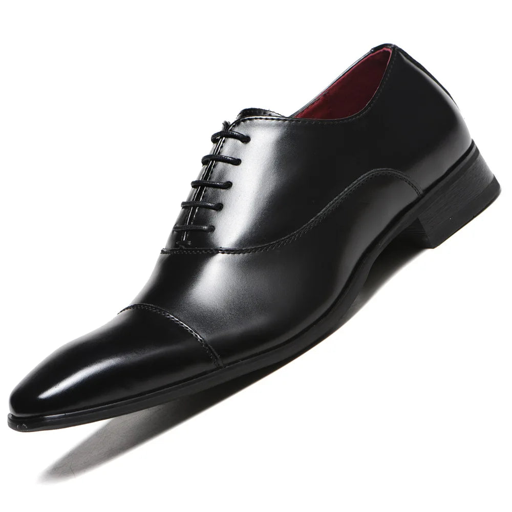 Men Shoes 2021 New Arrival Dress Shoes High Quality Business Leather Lace-up Footwear Formal Shoes for Wedding Party erf4