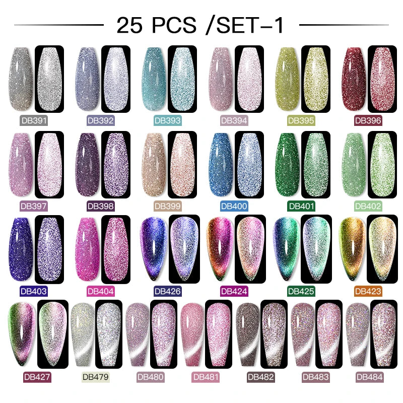 Mtssii 20/40/60Pcs Nail Gel Polish Set Kit Nude Pink Glitter Nail Art UV Gel Manicure Set Vernis Semi Permanent Base Top Coat