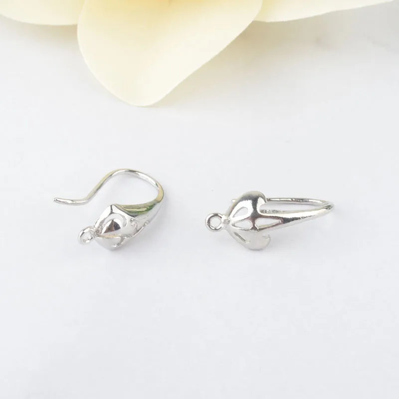 (1941) 20MM 24K Gold Color Plated Carved Earring Hook Jewerly Making Diy Jewelry Findings Accessories