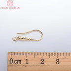 (1941) 20MM 24K Gold Color Plated Carved Earring Hook Jewerly Making Diy Jewelry Findings Accessories