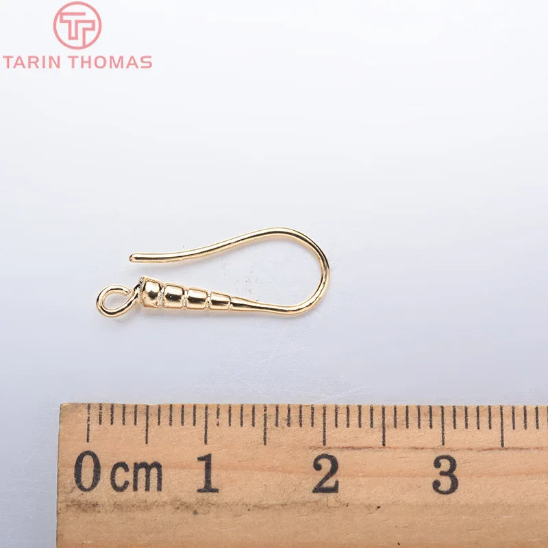 (1941) 20MM 24K Gold Color Plated Carved Earring Hook Jewerly Making Diy Jewelry Findings Accessories