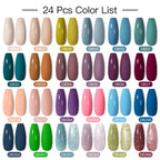 Mtssii 20/40/60Pcs Nail Gel Polish Set Kit Nude Pink Glitter Nail Art UV Gel Manicure Set Vernis Semi Permanent Base Top Coat