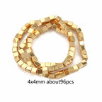 Natural Matte KC Gold Plated Hematite Stone Irregular Gravel Loose Spacer Beads for Jewelry Making DIY Beaded Bracelet 15''
