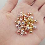 Silver Plated rose Gold Color Faceted Round Hematite bead 2 4 6 8 10mm stone loose Spacer bead for jewelry Making bracelet DIY