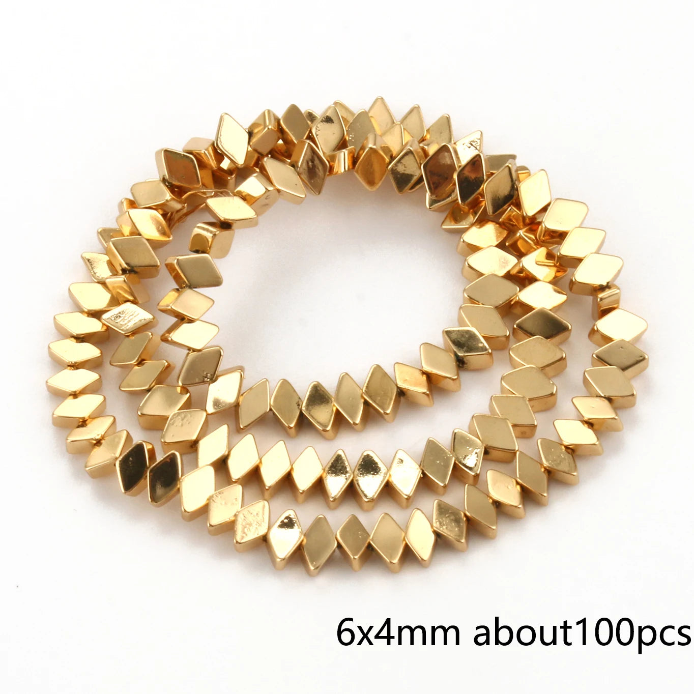 Natural Matte KC Gold Plated Hematite Stone Irregular Gravel Loose Spacer Beads for Jewelry Making DIY Beaded Bracelet 15''