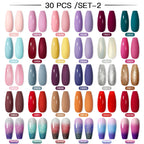 Mtssii 20/40/60Pcs Nail Gel Polish Set Kit Nude Pink Glitter Nail Art UV Gel Manicure Set Vernis Semi Permanent Base Top Coat