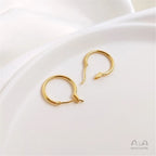 14K Gold Color Plated French Earrings simple Circle Earrings European and American ins handmade materials DIY Earrings