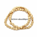Natural Matte KC Gold Plated Hematite Stone Irregular Gravel Loose Spacer Beads for Jewelry Making DIY Beaded Bracelet 15''