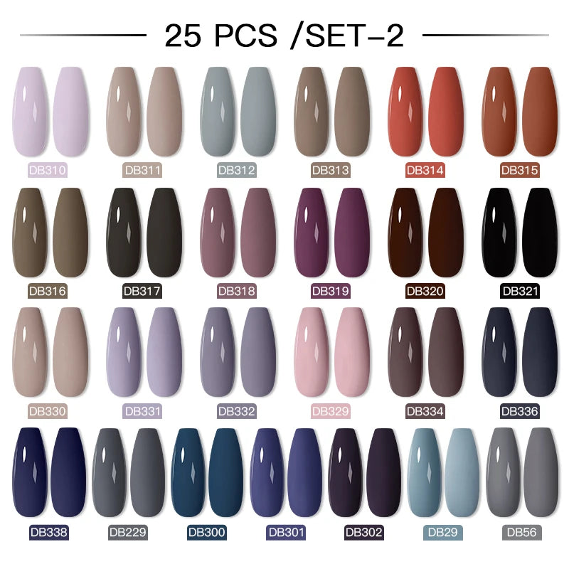 Mtssii 20/40/60Pcs Nail Gel Polish Set Kit Nude Pink Glitter Nail Art UV Gel Manicure Set Vernis Semi Permanent Base Top Coat