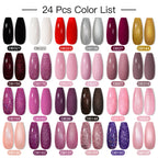 Mtssii 20/40/60Pcs Nail Gel Polish Set Kit Nude Pink Glitter Nail Art UV Gel Manicure Set Vernis Semi Permanent Base Top Coat