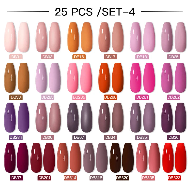 Mtssii 20/40/60Pcs Nail Gel Polish Set Kit Nude Pink Glitter Nail Art UV Gel Manicure Set Vernis Semi Permanent Base Top Coat