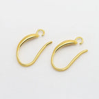 (1941) 20MM 24K Gold Color Plated Carved Earring Hook Jewerly Making Diy Jewelry Findings Accessories