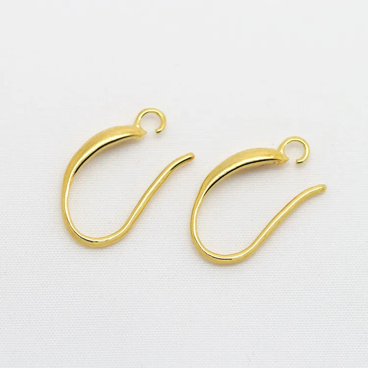 (1941) 20MM 24K Gold Color Plated Carved Earring Hook Jewerly Making Diy Jewelry Findings Accessories