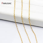 14K Real Gold Plated 1.3mm Thin Chain For DIY Jewelry Making, Wholesale Brass Chains Accessories Findings