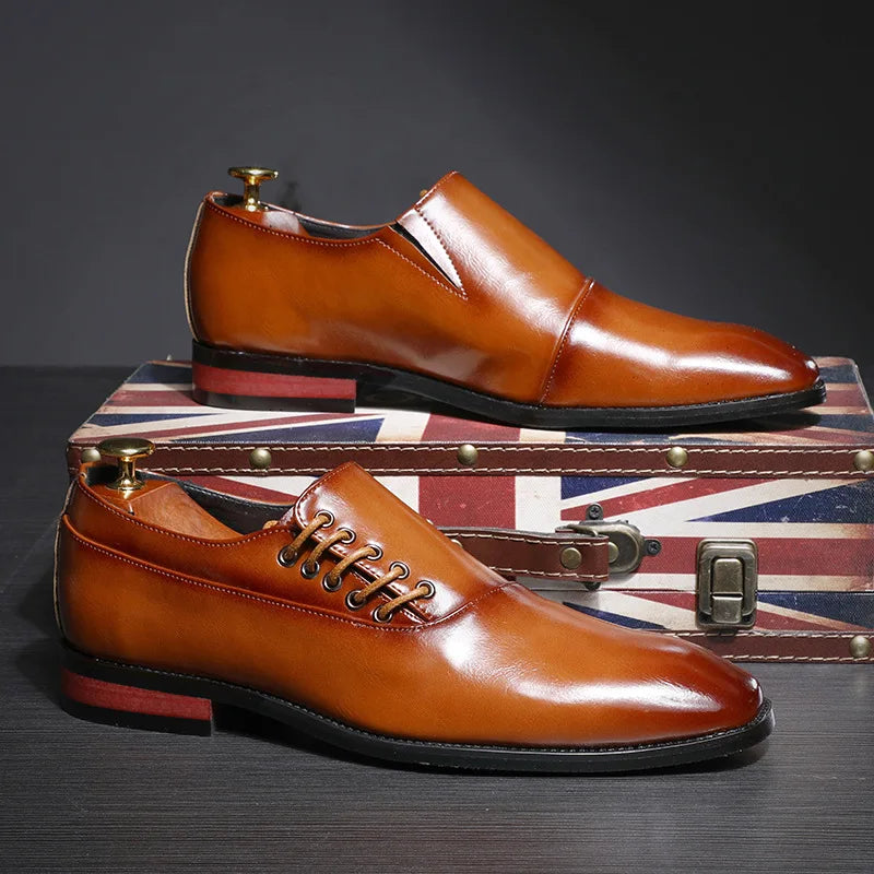 Men Shoes 2021 New Arrival Dress Shoes High Quality Business Leather Lace-up Footwear Formal Shoes for Wedding Party erf4
