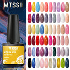 Mtssii 20/40/60Pcs Nail Gel Polish Set Kit Nude Pink Glitter Nail Art UV Gel Manicure Set Vernis Semi Permanent Base Top Coat