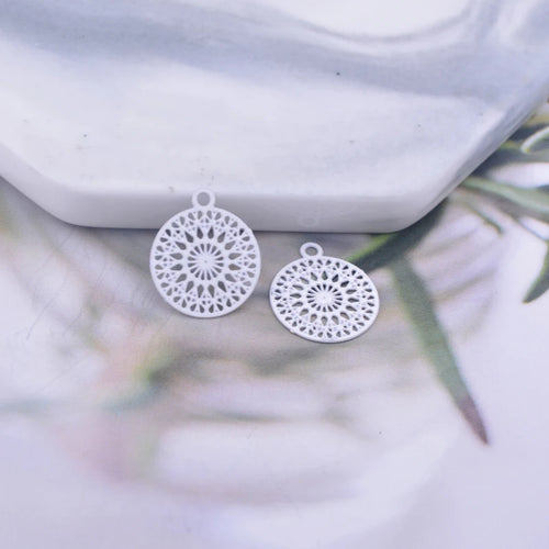 100pcs AC4399 12*14mm Rose Gold Plated Round Thin Charms