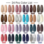 Mtssii 20/40/60Pcs Nail Gel Polish Set Kit Nude Pink Glitter Nail Art UV Gel Manicure Set Vernis Semi Permanent Base Top Coat