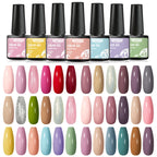 Mtssii 20/40/60Pcs Nail Gel Polish Set Kit Nude Pink Glitter Nail Art UV Gel Manicure Set Vernis Semi Permanent Base Top Coat