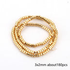 Natural Matte KC Gold Plated Hematite Stone Irregular Gravel Loose Spacer Beads for Jewelry Making DIY Beaded Bracelet 15''
