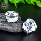KUBOOZ Newest Design White Yellow Blue Snowflake Acrylic Ear Gauges Tunnels Fashion Body Jewelry Earring Plugs Stretchers 2PCS
